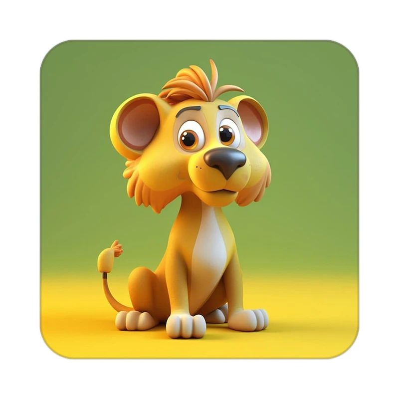 زیر لیوانی کاکتی طرح شیر مدل mp23460