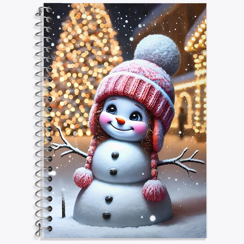 دفتر زبان 50 برگ خندالو مدل دو خط طرح آدم برفی بامزه کد F8405