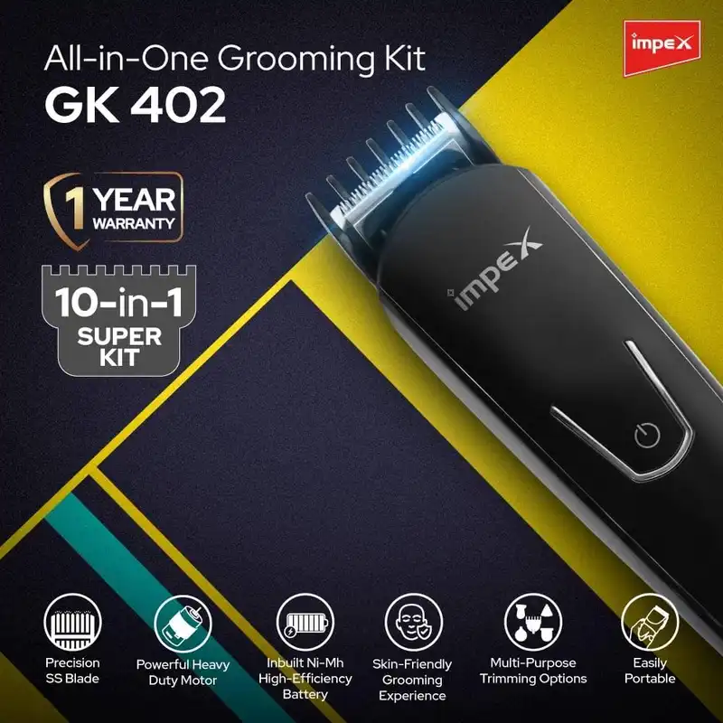 ست ماشین اصلاح موی صورت و بدن شارژی ایمپکس مدل GK 402