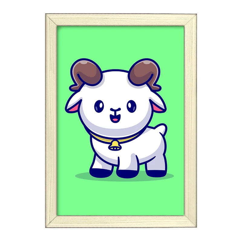 تابلو خندالو طرح حیوانات بامزه قوچ بز کد 29663