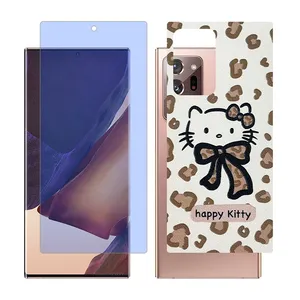 Glass Together model anti-blue screen protector suitable for Samsung Galaxy Note20 Ultra 5G mobile phone with cover sticker on the back of the phone