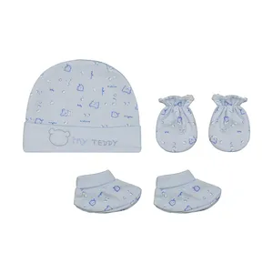 ست کلاه و دستکش و پاپوش نوزادی پاپو مدل teddy05