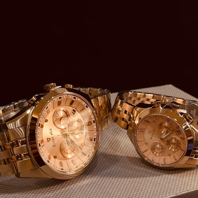 ست ساعت مچی عقربه‌ای زنانه و مردنه سوئیس آرت مدل 620007/8-08