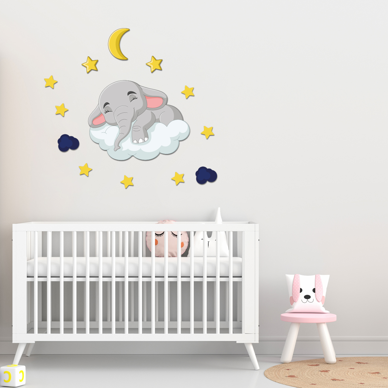 استیکر چوبی کودک باروچین مدل فیل خوابالو کد 1310