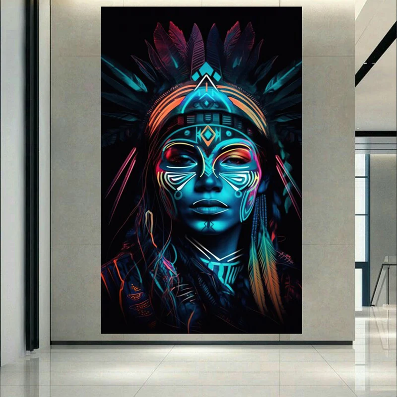 پوستر طرح مخمل بلک لایت سرخپوست کد AR303835