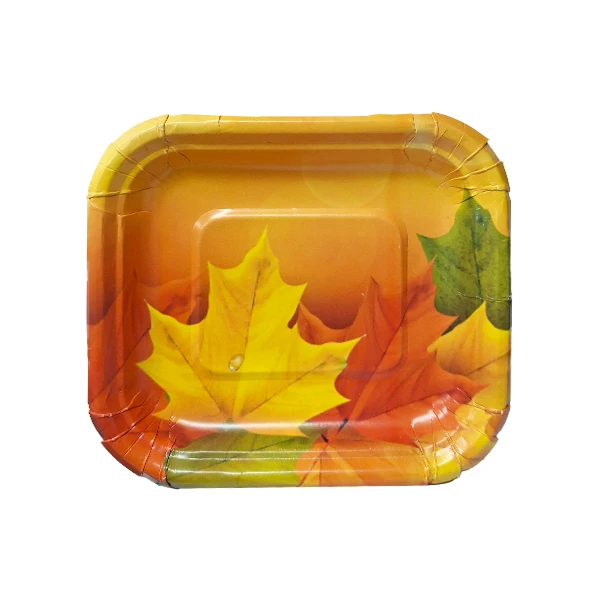 پیش دستی یکبار مصرف مدل پاییز کد AutumnPlate1 مجموعه 10 عددی