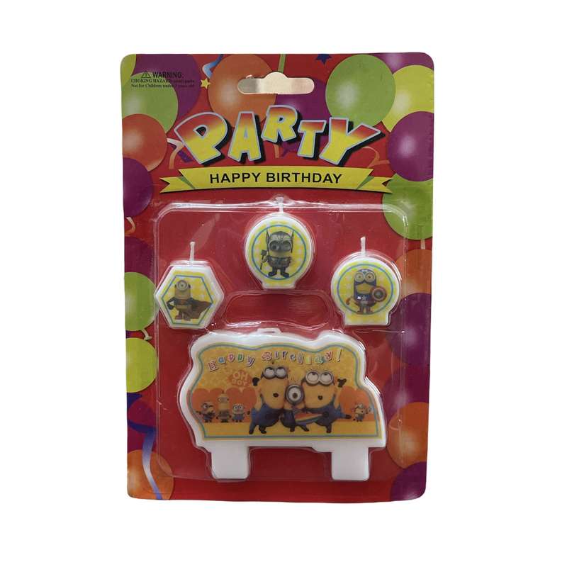 شمع تولد پارتی مدل مینیون مجموعه 4 عددی