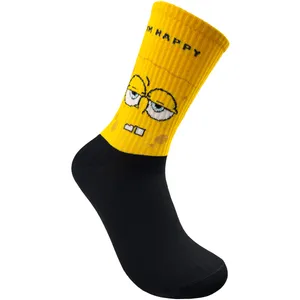 جوراب ساق بلند مدل باب اسفنجی پنبه I’M HAPPY 01