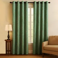 پرده پانچ تیکو دکو مدل ساتن ژاکارت طرحدار ابریشم بافت دار سایز 280x140 سانتی&zwnj;متر