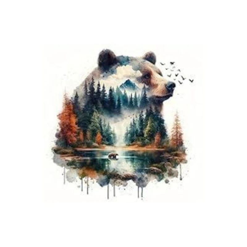 استیکر پارچه و لباس پاد آفرین مدل خرس بامزه کد 575