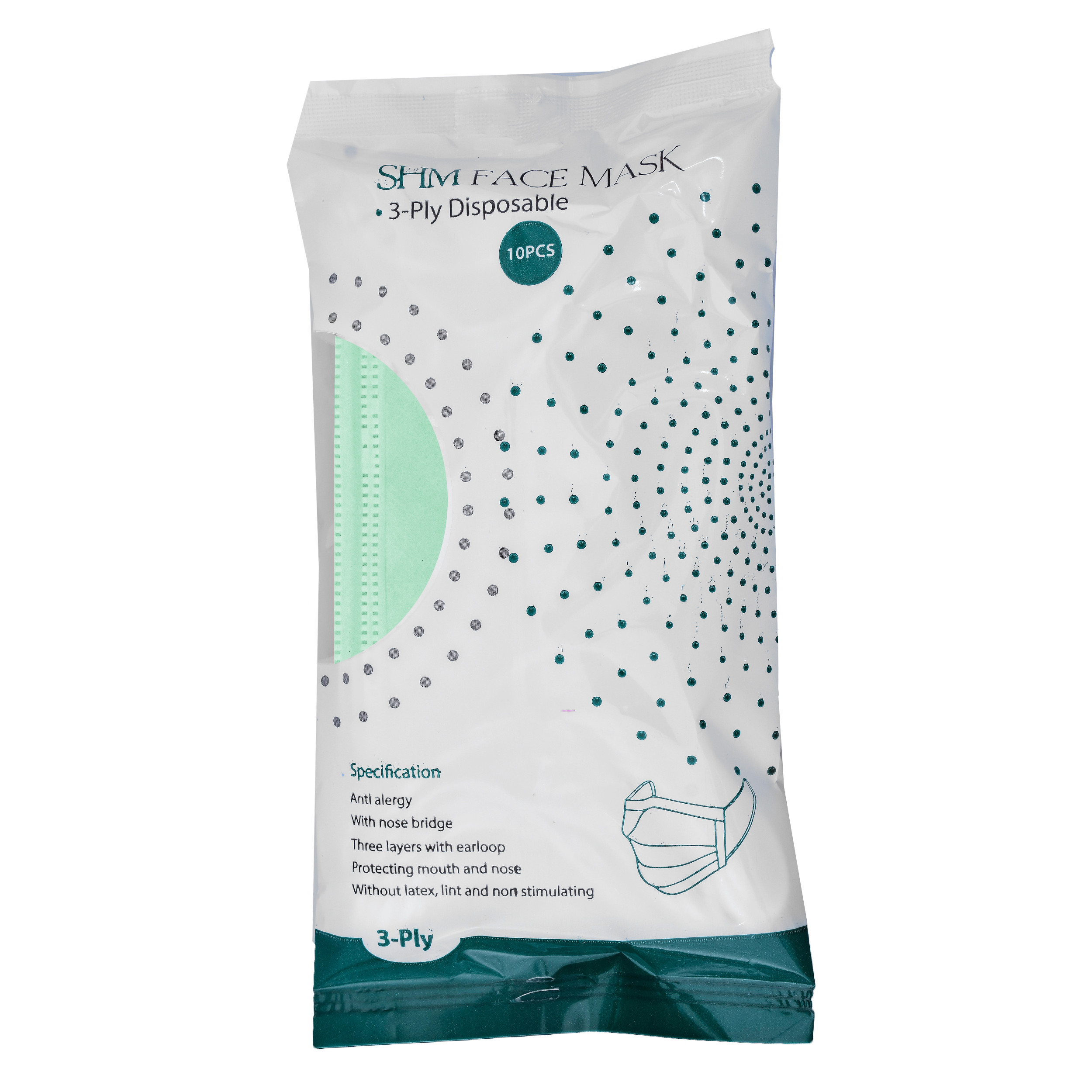 ماسک تنفسی اس اچ ام کد LY3-0071-SA بسته 10 عددی