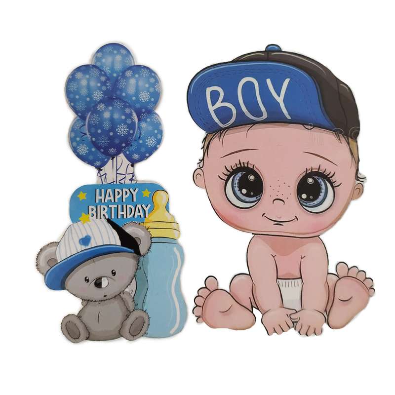 تاپر تزیین کیک مدل نوزاد پسر کد 29 مجموعه 2 عددی