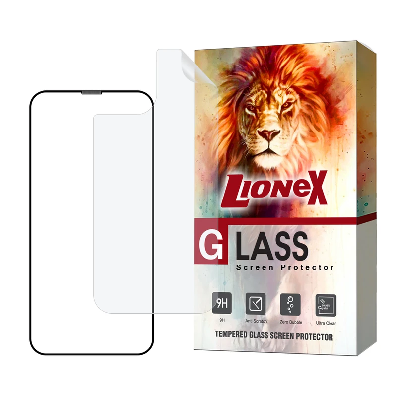 محافظ صفحه نمایش لایونکس مدل FUNABKLI مناسب برای گوشی موبایل اپل iPhone 14 به همراه محافظ پشت گوشی
