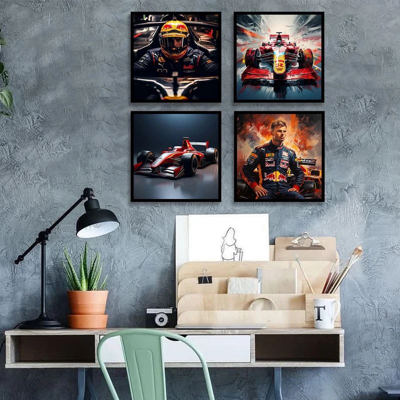 تابلو بکلیت طرح ماشین مسابقه ای رالی مدل B-1201 مجموعه 4 عددی