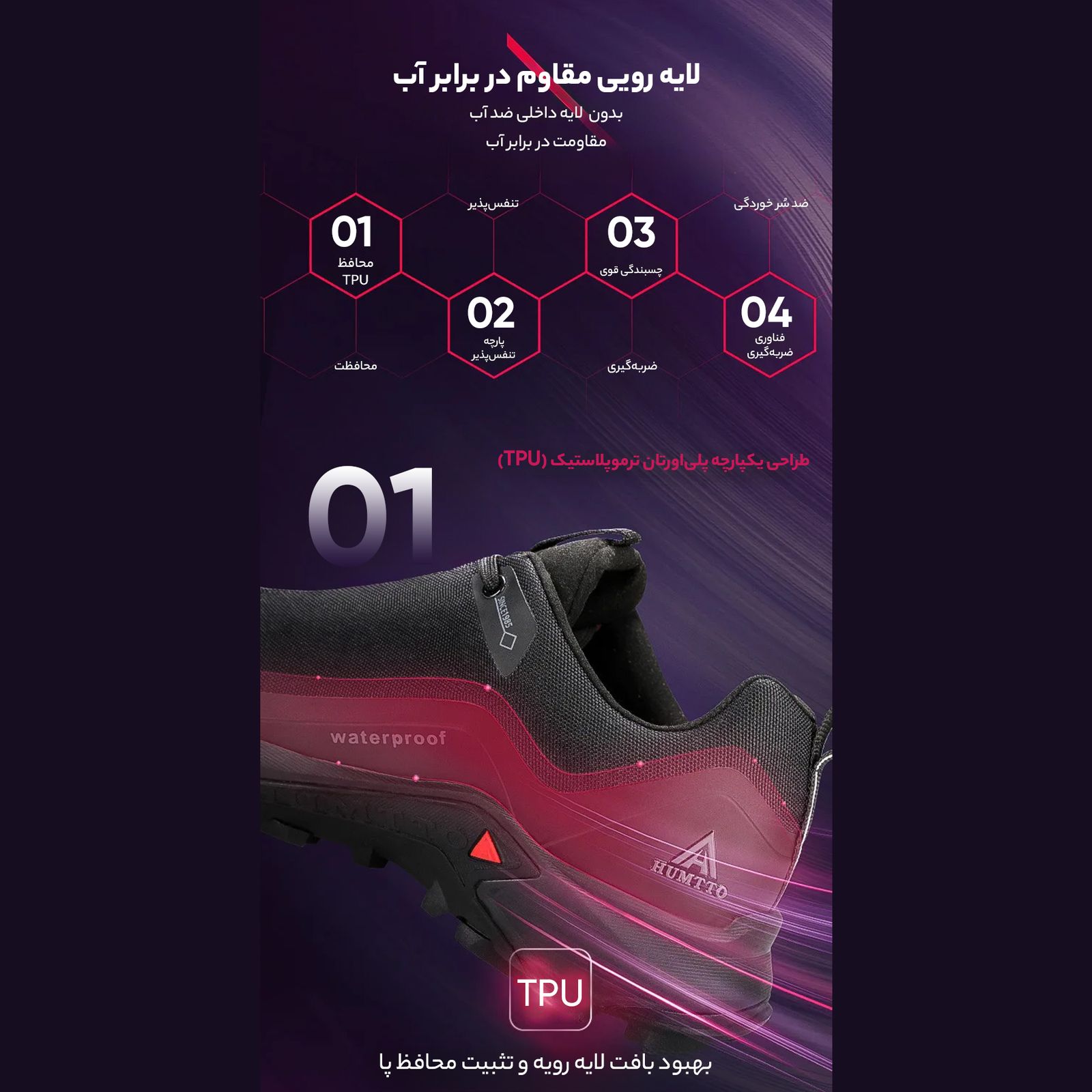 کفش پیاده روی زنانه هامتو مدل 110396B-2 -  - 7