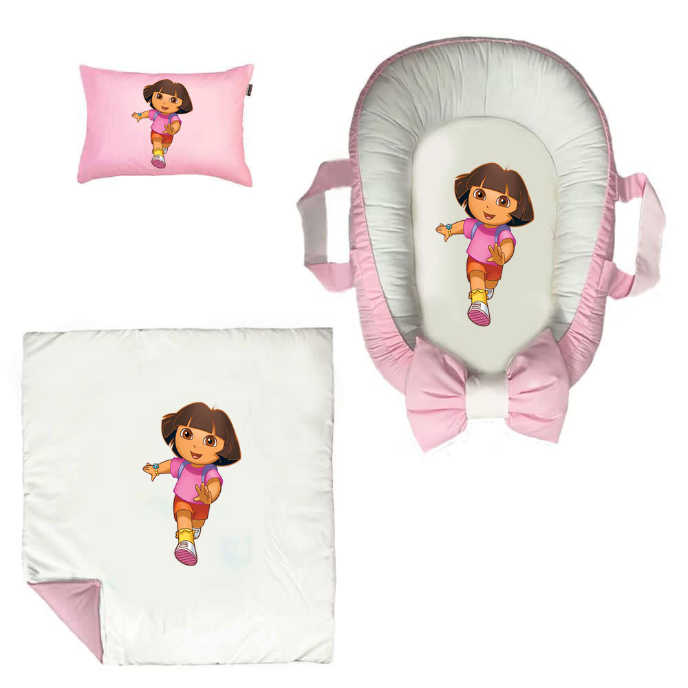 سرویس خواب سه تکه نوزاد ناریکو مدل گارد محافظ دار طرح کارتونی دختر کد 0308