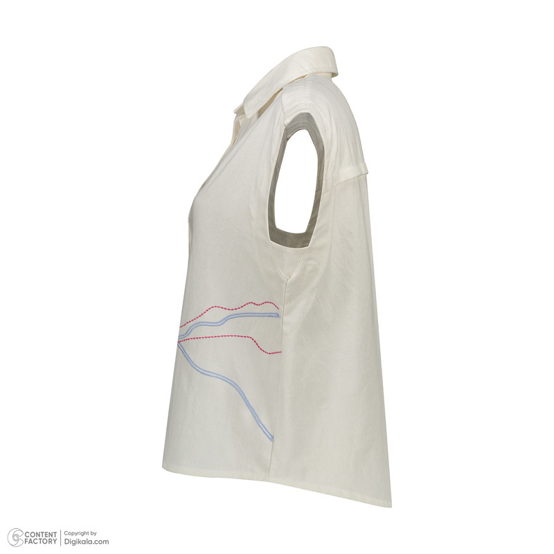 بلوز آستین کوتاه زنانه مدل گلدوزی طرح کوبیسم نخ گیپور برجسته کد 1009