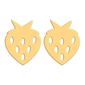 گوشواره طلا 18 عیار زنانه فرشته طرح توت فرنگی WEL-000282