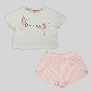 ست تی شرت و شلوارک دخترانه پی جامه مدل PY-PK طرح باله