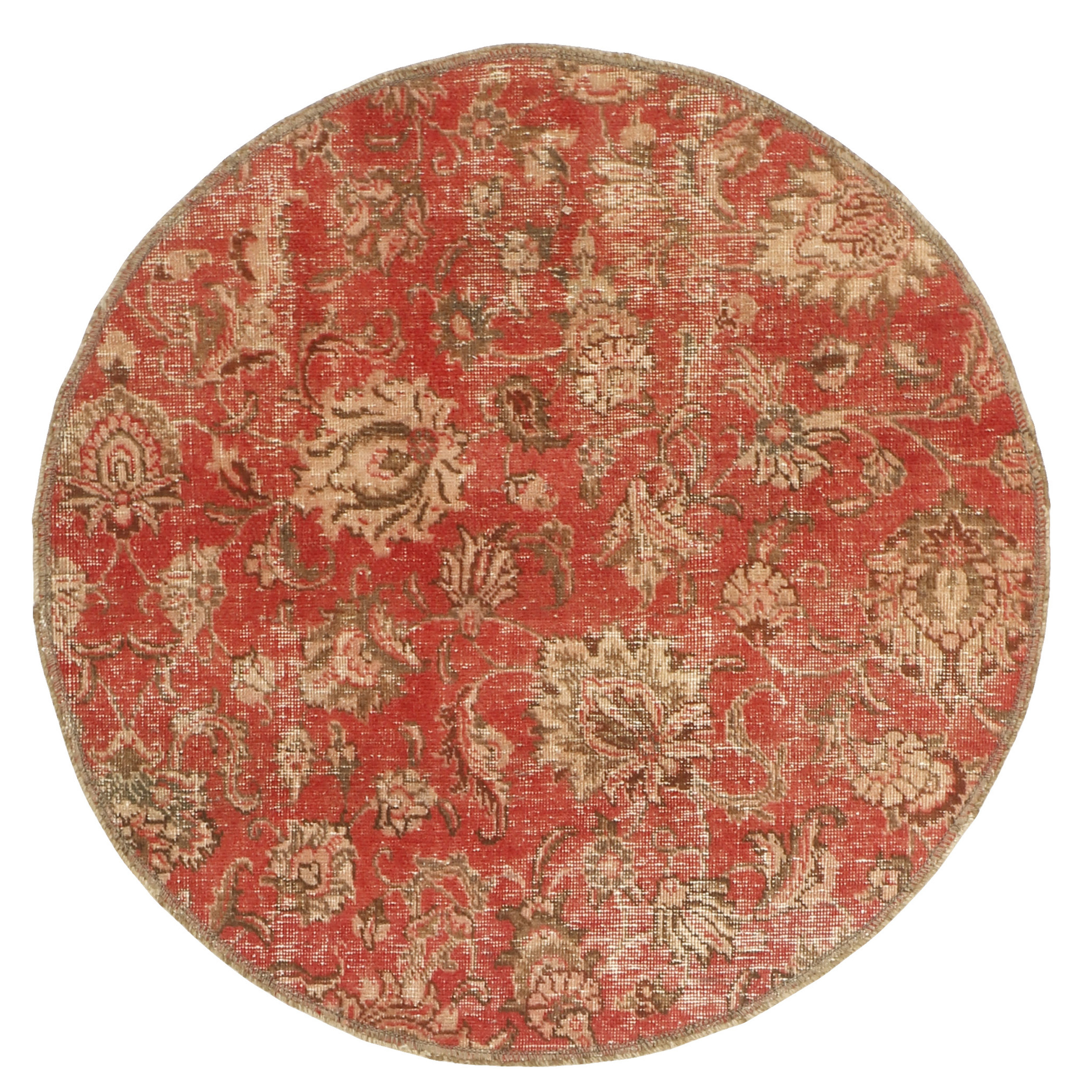 فرش دستبافت رنگ شده یک متری طرح وینتیج کد 537260