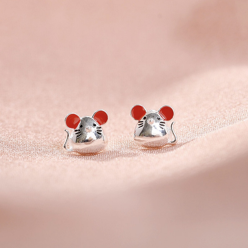 گوشواره نقره زنانه مدل موش 2