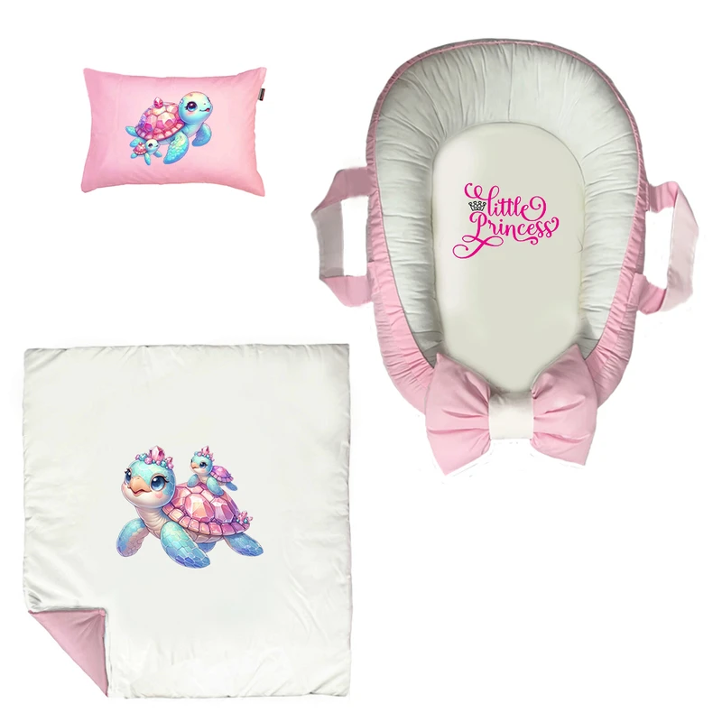 سرویس خواب 3 تکه نوزاد پادآفرین مدل گارد محافظ طرح دخترانه کد PG054  