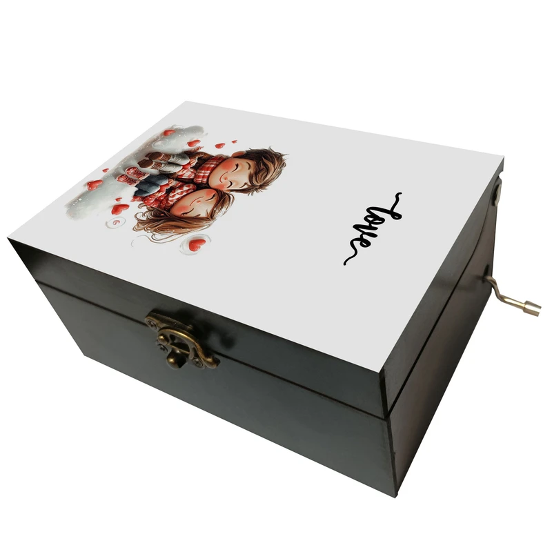 جعبه موزیکال مدل هندلی طرح عشق love قلب کد 3054