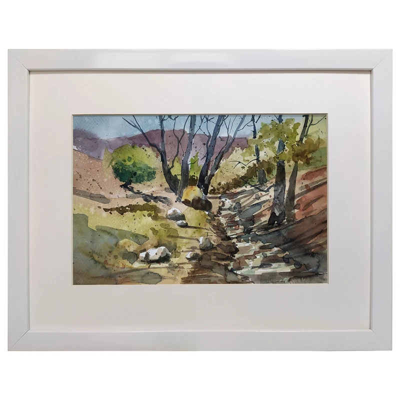 تابلو نقاشی آبرنگ طرح روستای کمرد کد 134