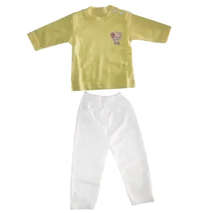 ست تی شرت و شلوار نوزادی مدل یقه دکمه دار کد D2Y