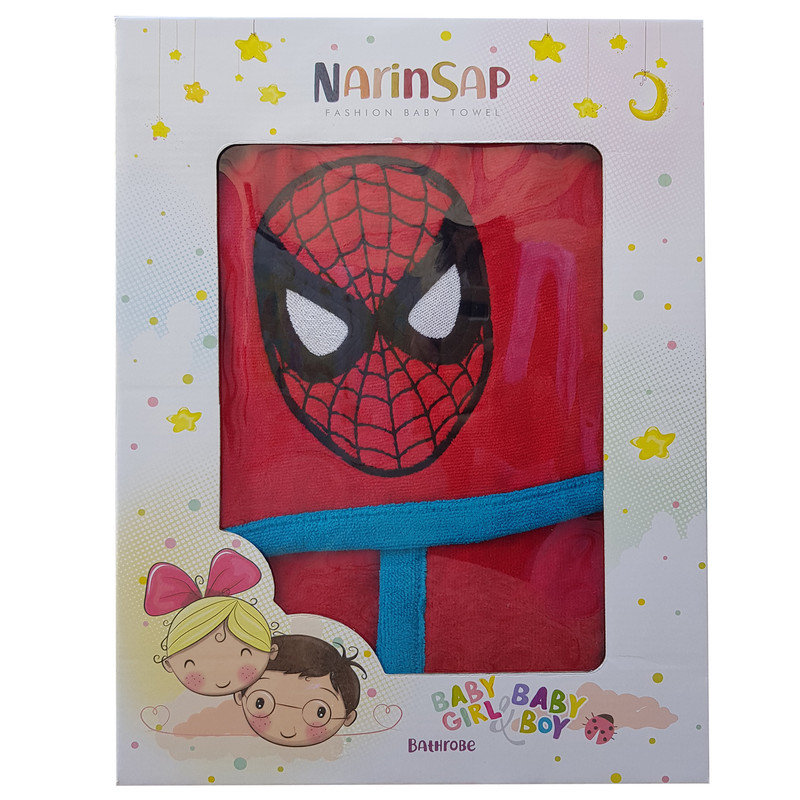 حوله پالتویی نارین ساپ طرح مرد عنکبوتی سایز 90 سانتی متر