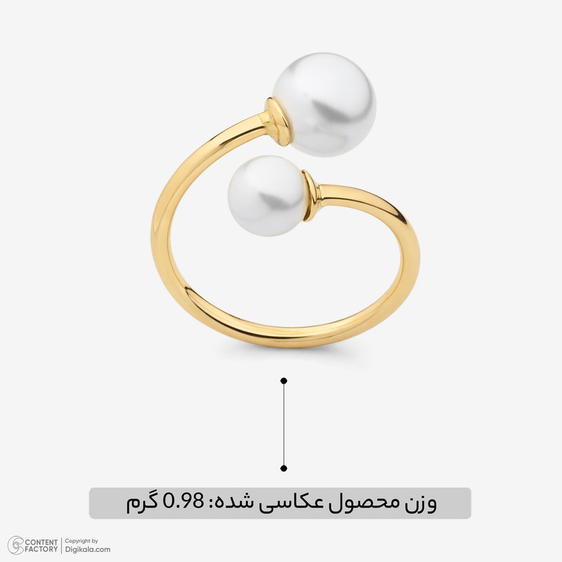 انگشتر طلا 18 عیار زنانه مدوپد مدل مروارید  - 10