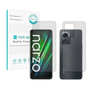 Rockspace HyGEL model clear screen protector suitable for Realme Narzo50 5G mobile phone along with the phone back protector
