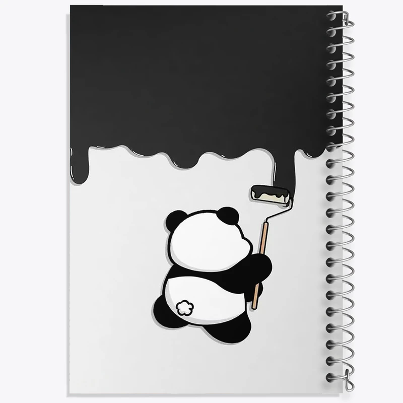 دفتر ژورنال نویسی 50 برگ خندالو مدل نقطه ای طرح پاندای کیوت کد N1952