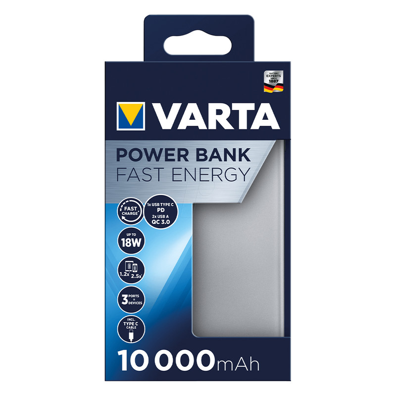 پاور بانک وارتا مدل FAST ENERGY با ظرفیت 10000MAH