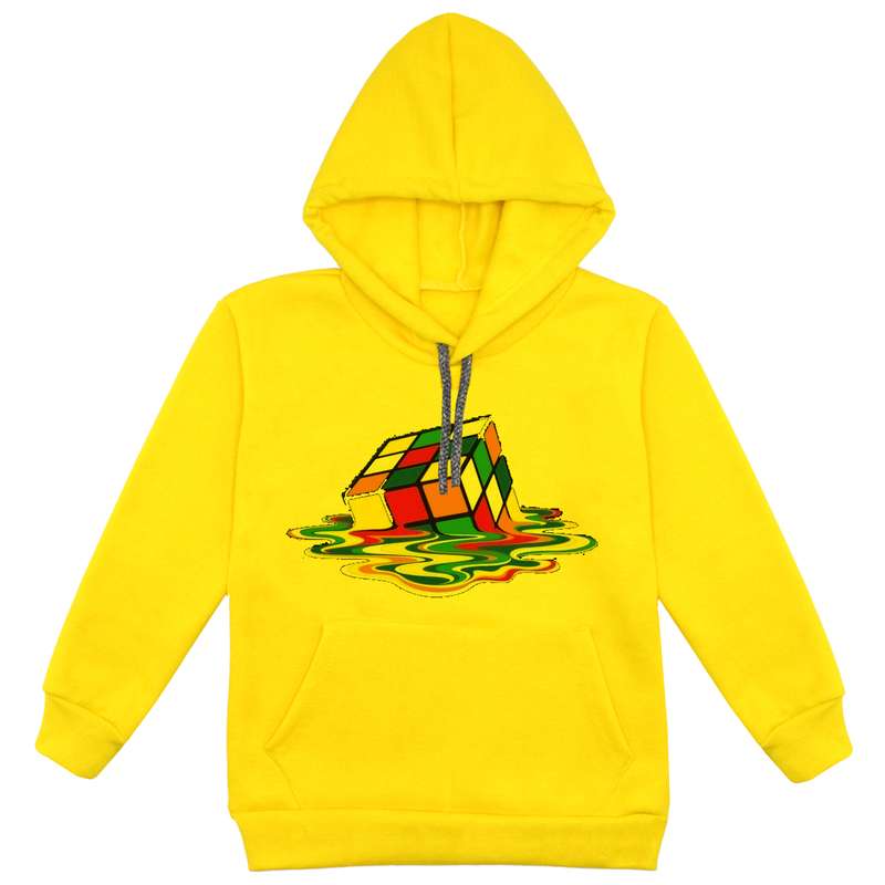 هودی پسرانه مدل روبیک F39 رنگ زرد