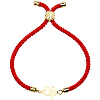 دستبند طلا 18 عیار زنانه کرابو طرح تو و قلب مدل Kr2476