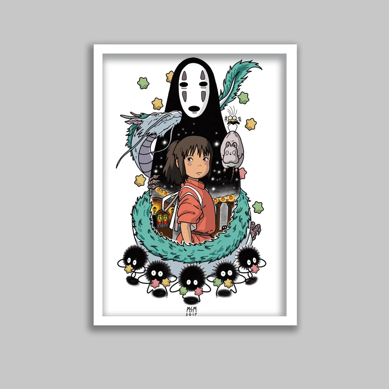 تابلو مدل انیمه شهر اشباح کد LA-G10423