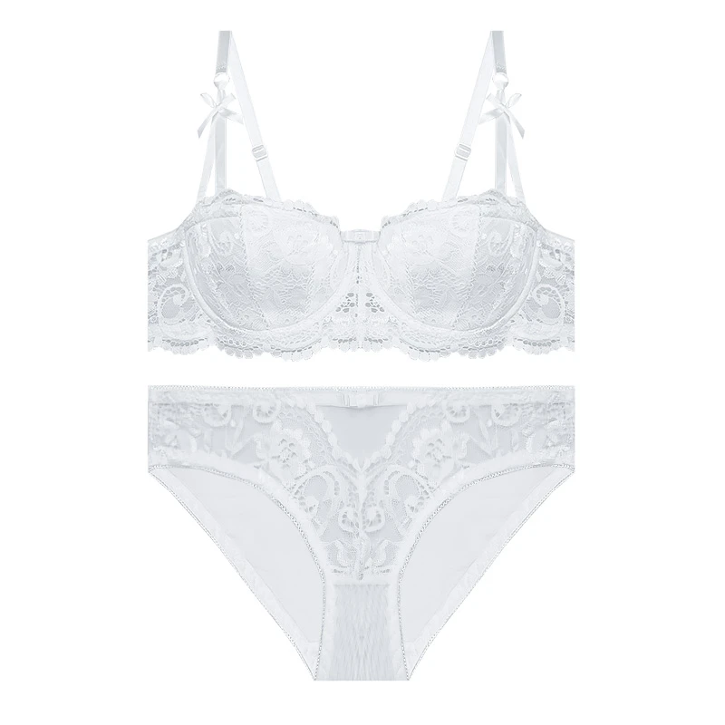 ست شورت و سوتین زنانه آنی لوکس مدل دکلته گیپور فنردار کد 26261s