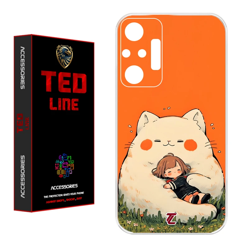 کاور تدلاین طرح گربه نارنجی کد 1138 مناسب برای گوشی موبایل شیائومی Redmi Note 10 Pro / Note 10 Pro Max