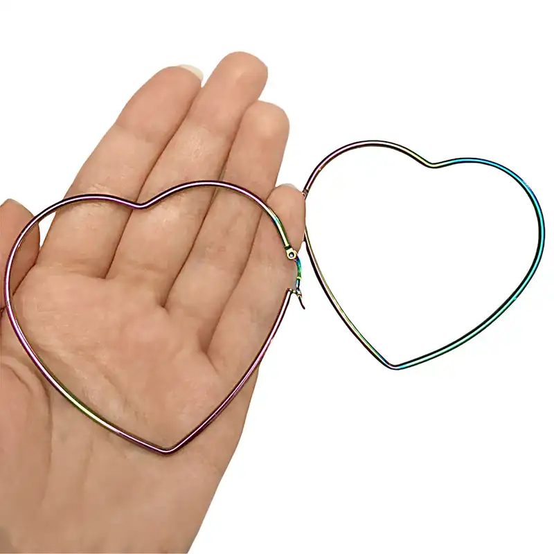 گوشواره زنانه مدل قلب هولوگرامی 77078