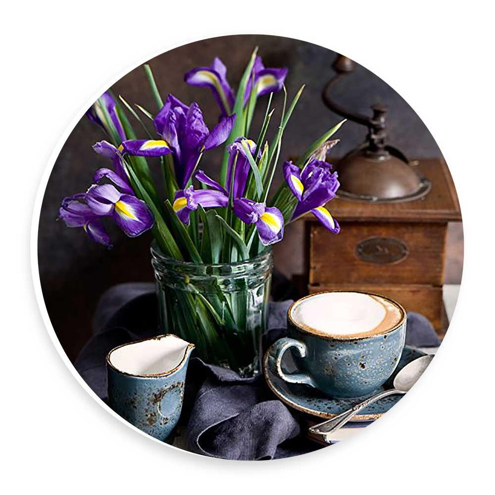 دیوارکوب طرح فنجان کاپوچینو و گلدان گل مدل wtb387