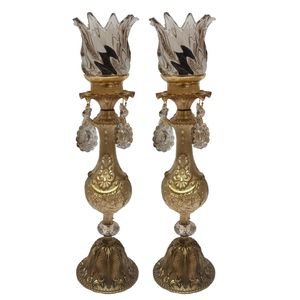 شمعدان برنجی مدل امپراطور کد H-1322 بسته دو عددی 
