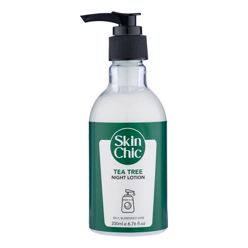 لوسیون ضد جوش بدن اسکین شیک مدل درخت چای مناسب پوست‌های چرب و آکنه‌ای حجم 200 میلی لیتر