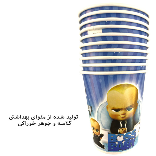 پیش دستی و لیوان یکبار مصرف مستر تم مدل بچه رئیس پلاس بسته 20 عددی پیش دستی و لیوان یکبار مصرف مستر تم مدل بچه رئیس پلاس بسته 20 عددی