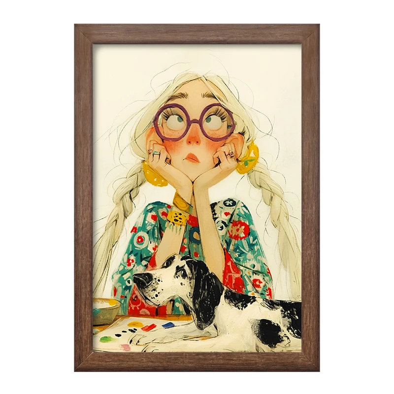 تابلو خندالو طرح دختر خنگ کد F7666