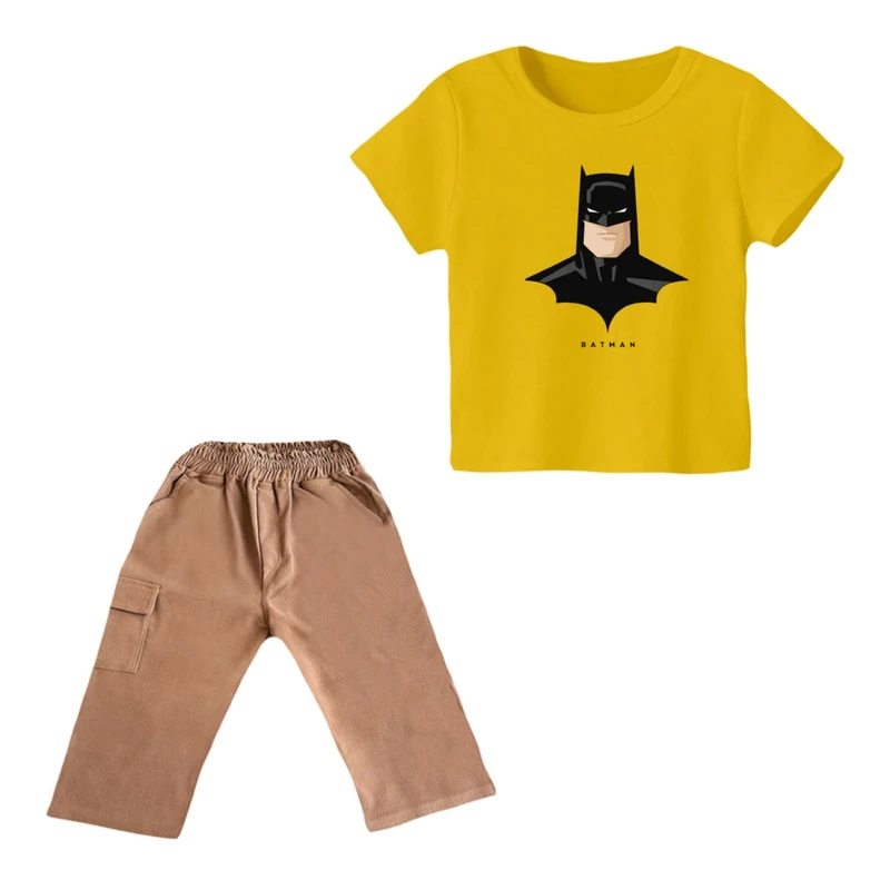 ست تی شرت و شلوارک پسرانه مدل بتمن کد ۱۸
