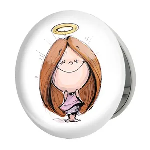 آینه جیبی خندالو طرح دختر مدل تاشو کد 5932 