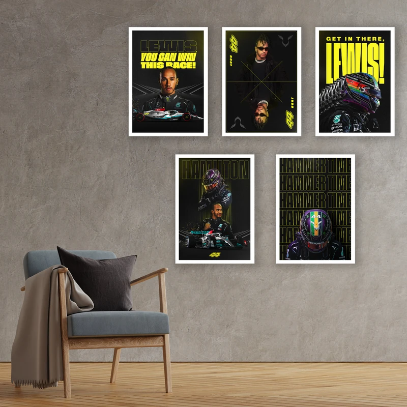 تابلو مدل فرمول یک لوئیس همیلتون کد LA-G5006 مجموعه 5 عددی