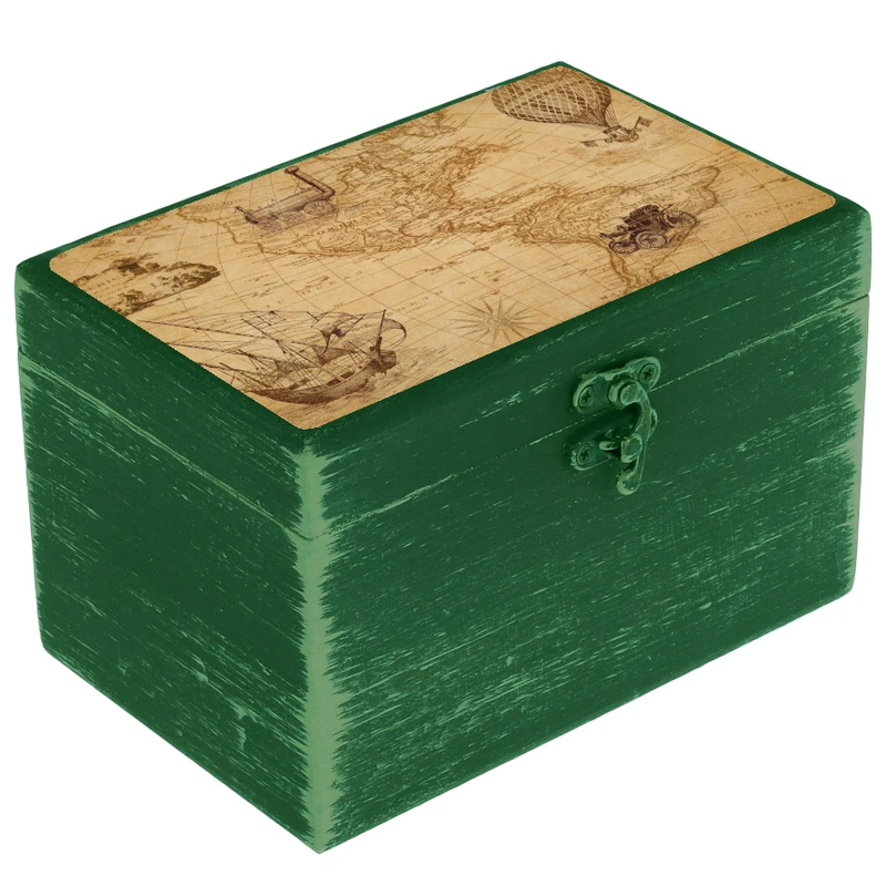 جعبه هدیه دست‌ساز مدل هنری طرح نقشه کهن کد WB066