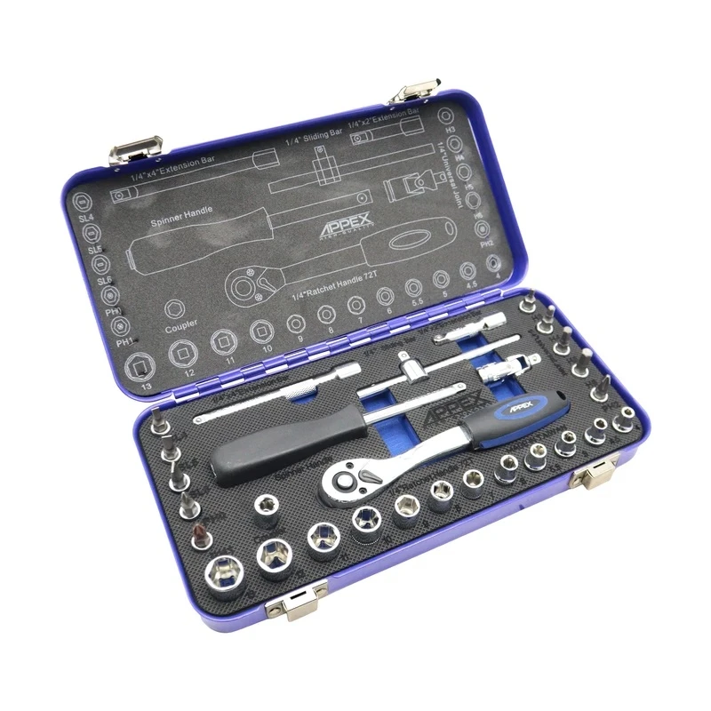 آچار بکس اپکس مدل SMT-1/4INCH SOCKET TOOLSSET-20pcs-1520-TAIWANl[lمجموعه 20عددی
